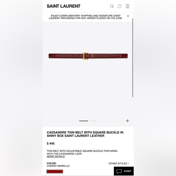 SAINT LAURENT CASSANDRE THIN BELT - Picture 5 of 5